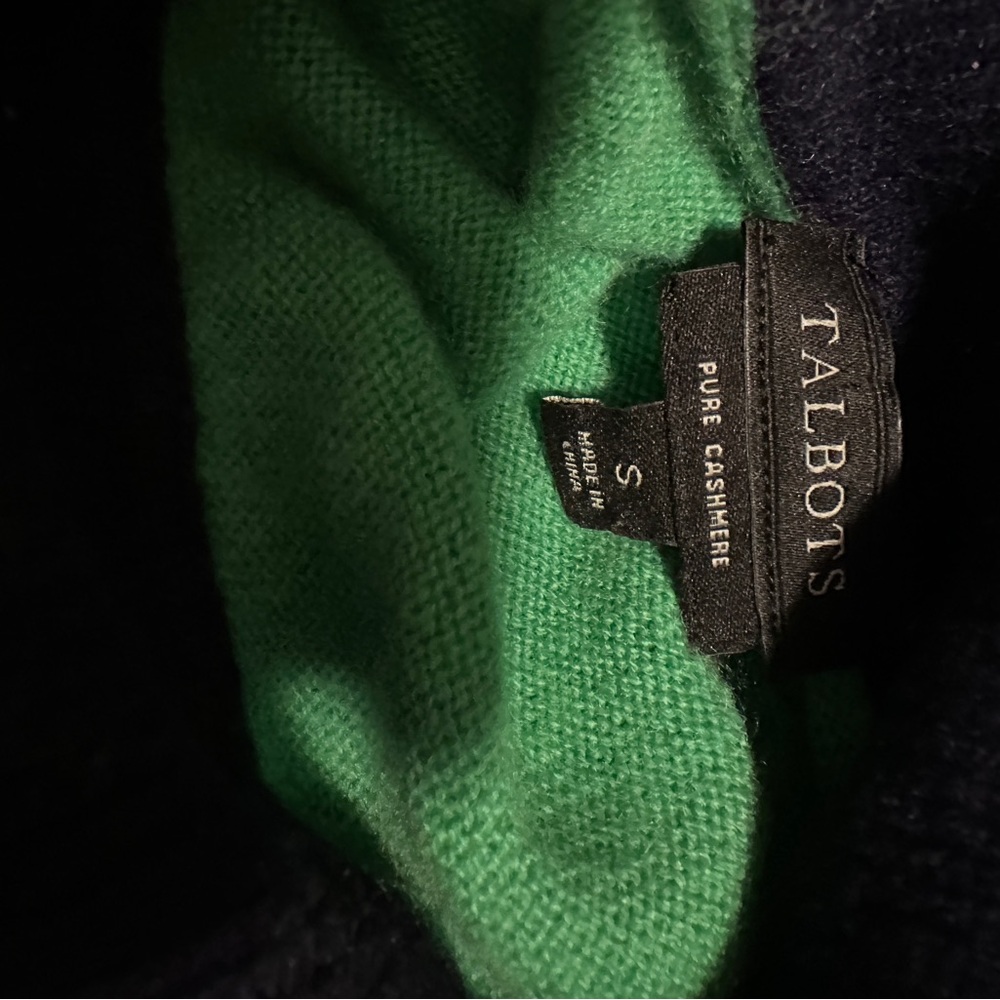 Talbots Colorblock Cashmere Turtleneck Size Small… - image 3